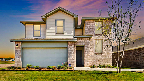 Two Story with brick, two car garage model home
