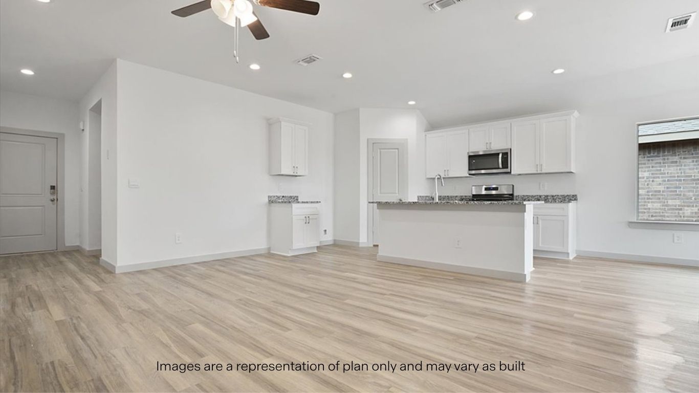 Open concept kitchen, living, family, and dining room space
