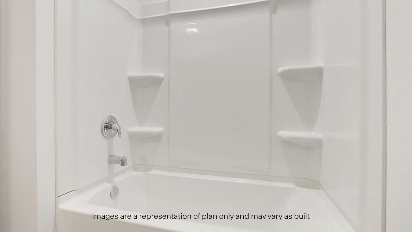 Guest bathroom with built in vanity and combination bathtub shower