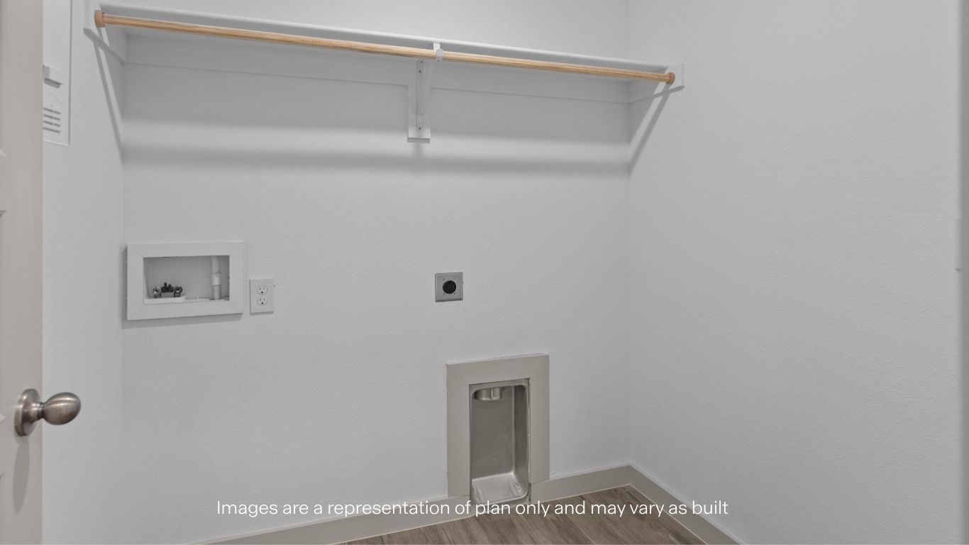 Laundry room and utility closet space with extra storage