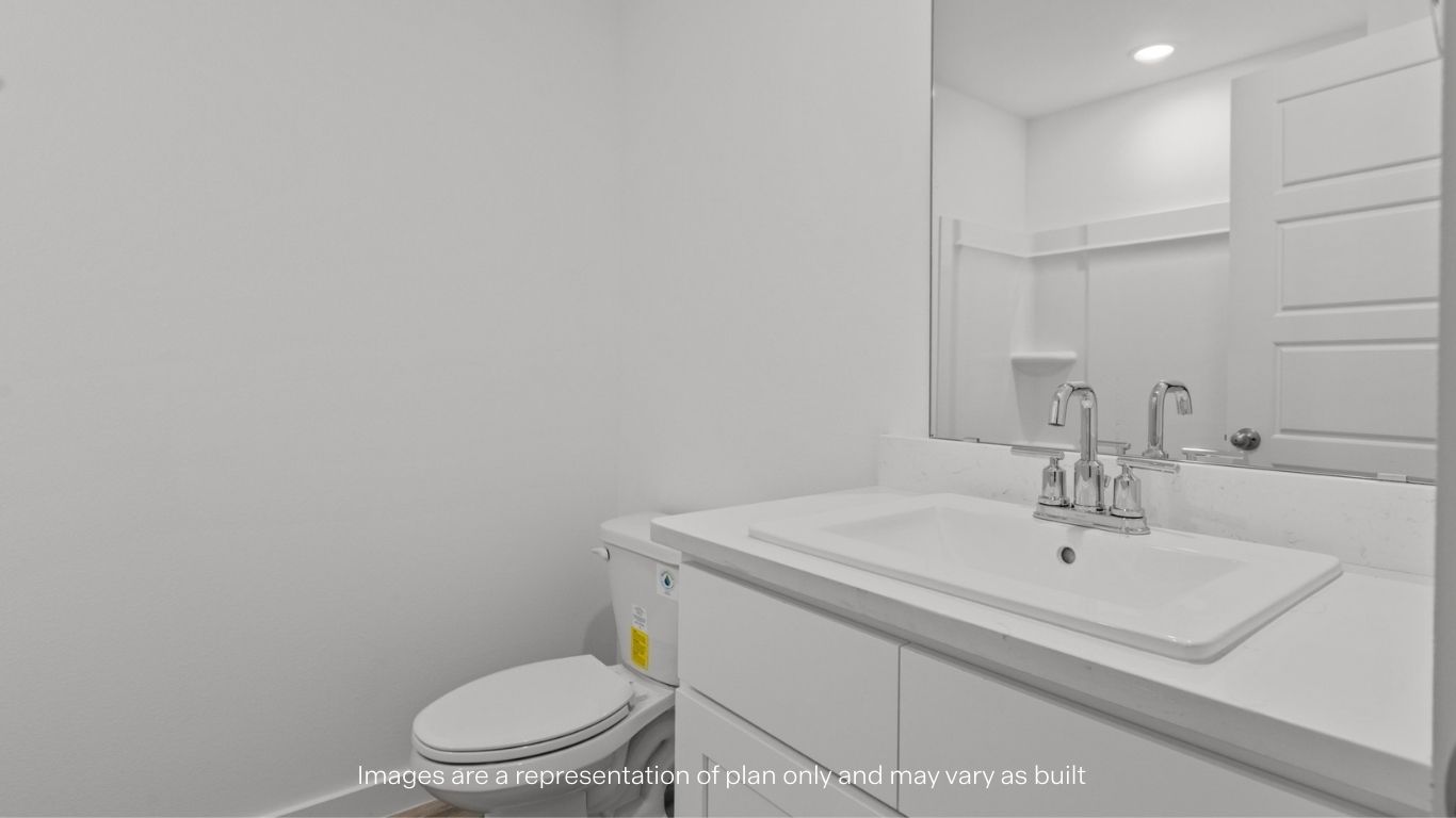 Guest bathroom with built in vanity and combination bathtub shower