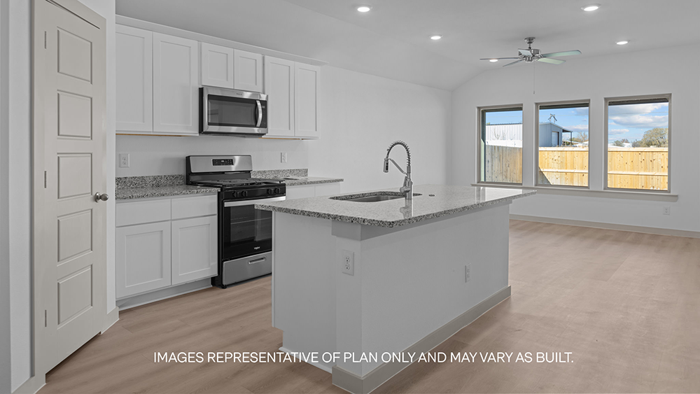 Spacious open kitchen with ample natural light