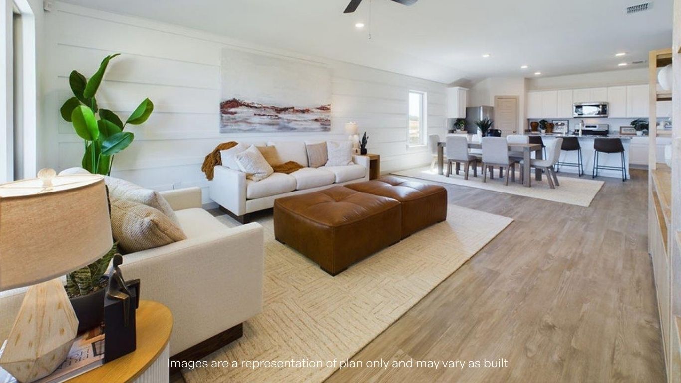 Open concept kitchen, living, family, and dining room space