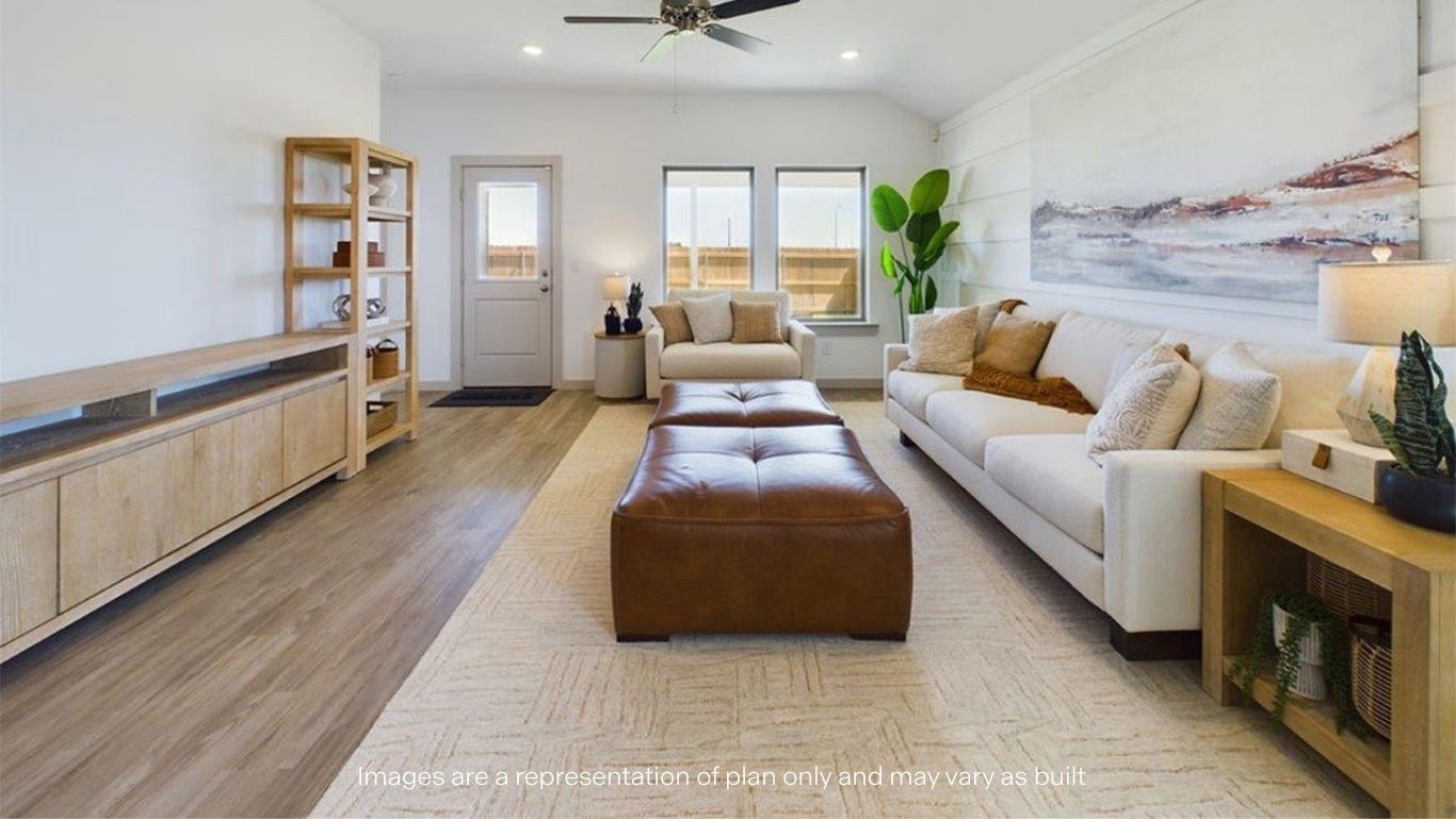 Open living and family room area with ample natural light