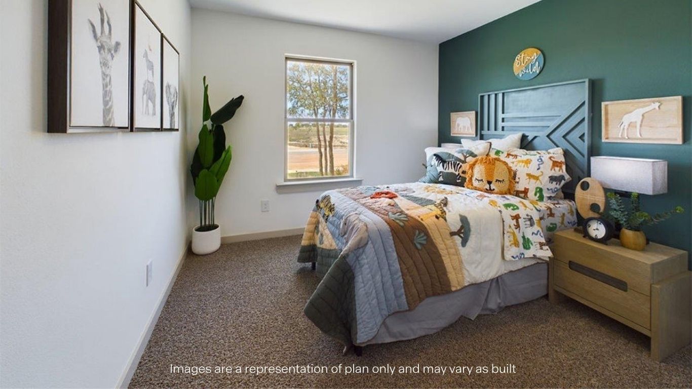 Guest bedroom with side window and plush carpet floors