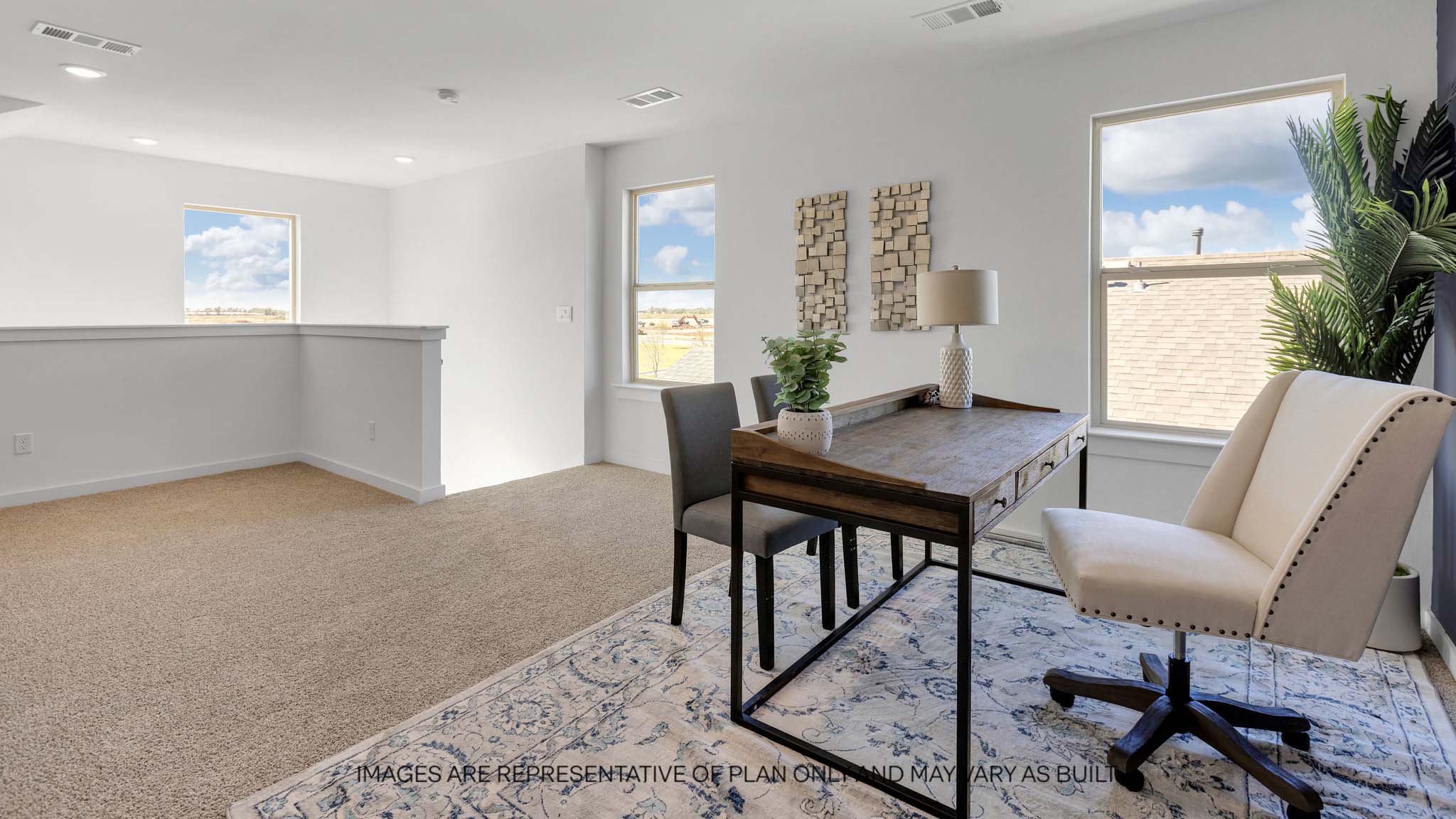 Upstairs landing space perfect for a game room or entertainment spot