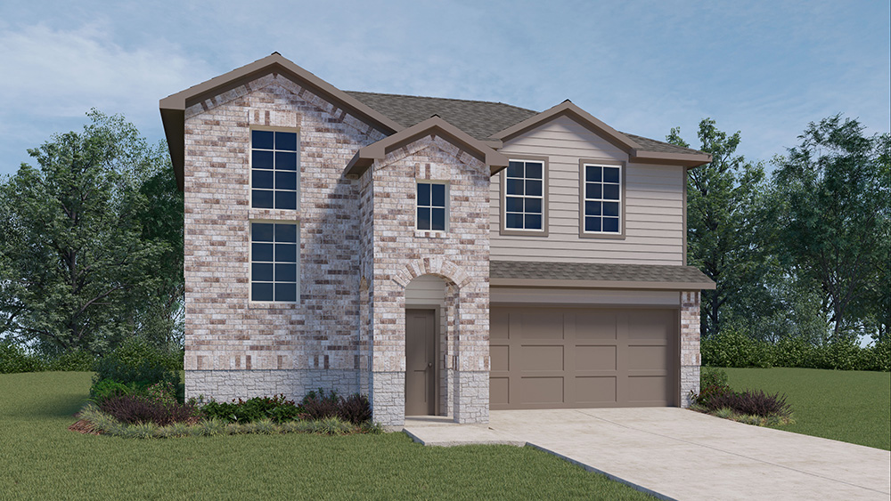 Two story home with brick