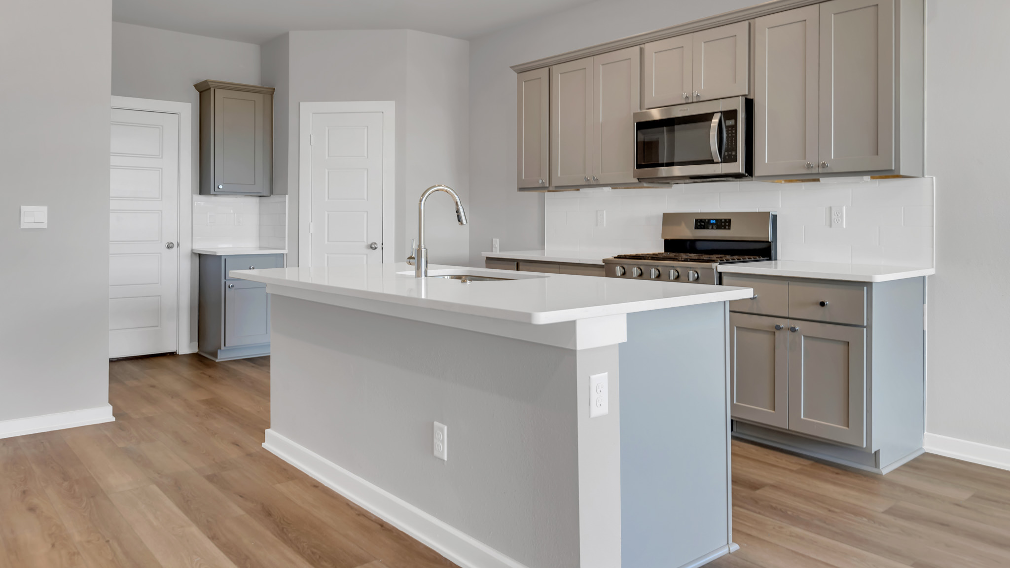 Open concept kitchen with extra counter space