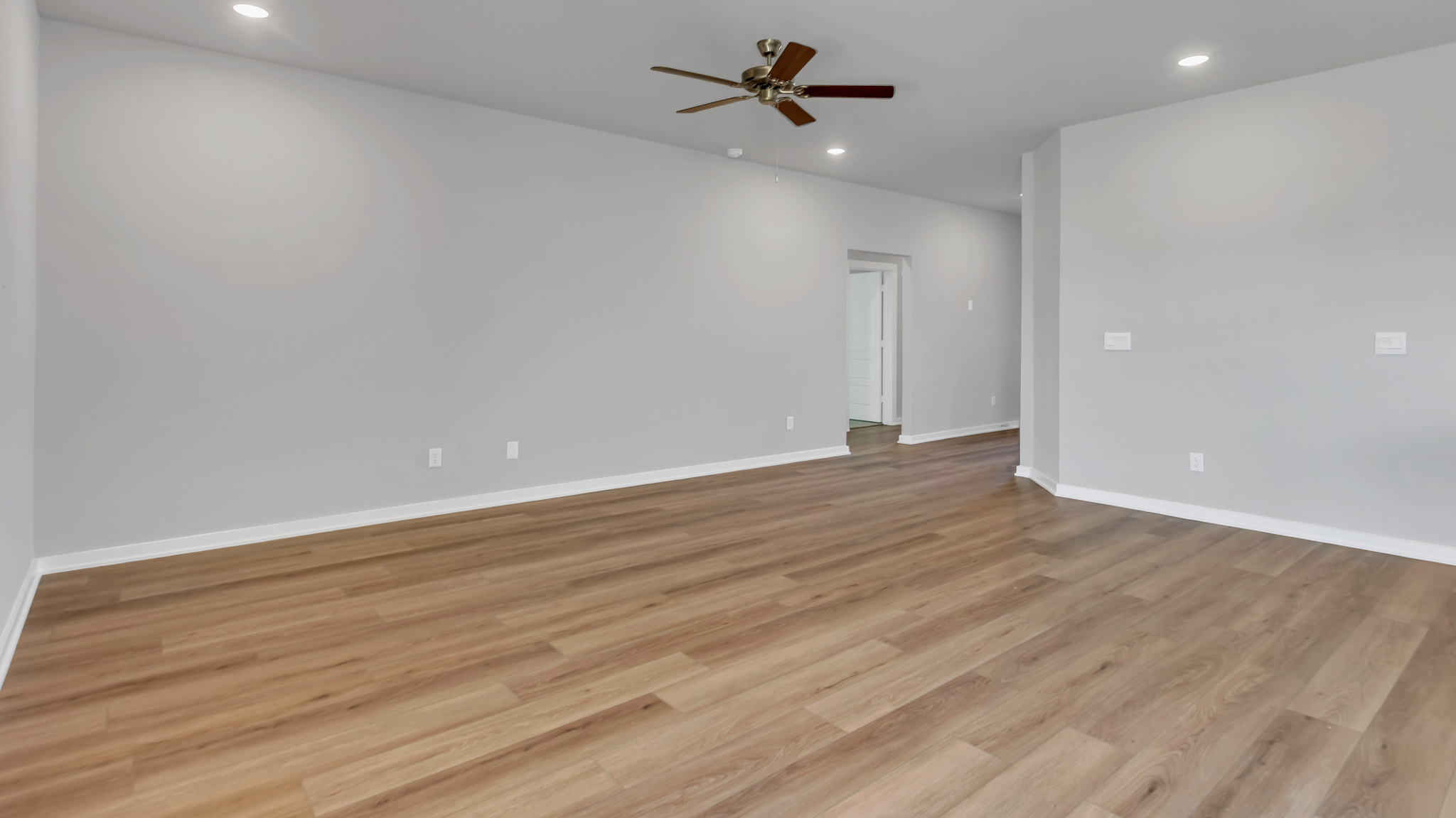 Spacious living and family room with ample lighting