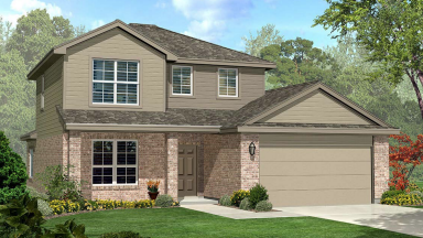 Two story brick home rendering