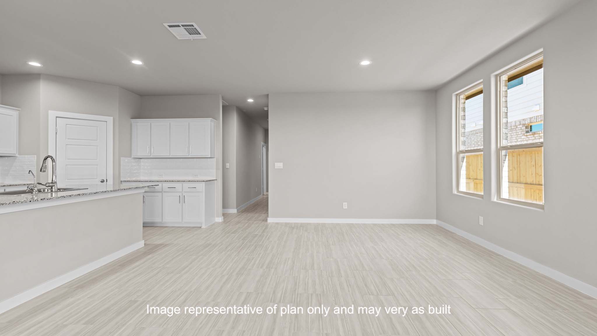 Spacious open kitchen with ample natural light