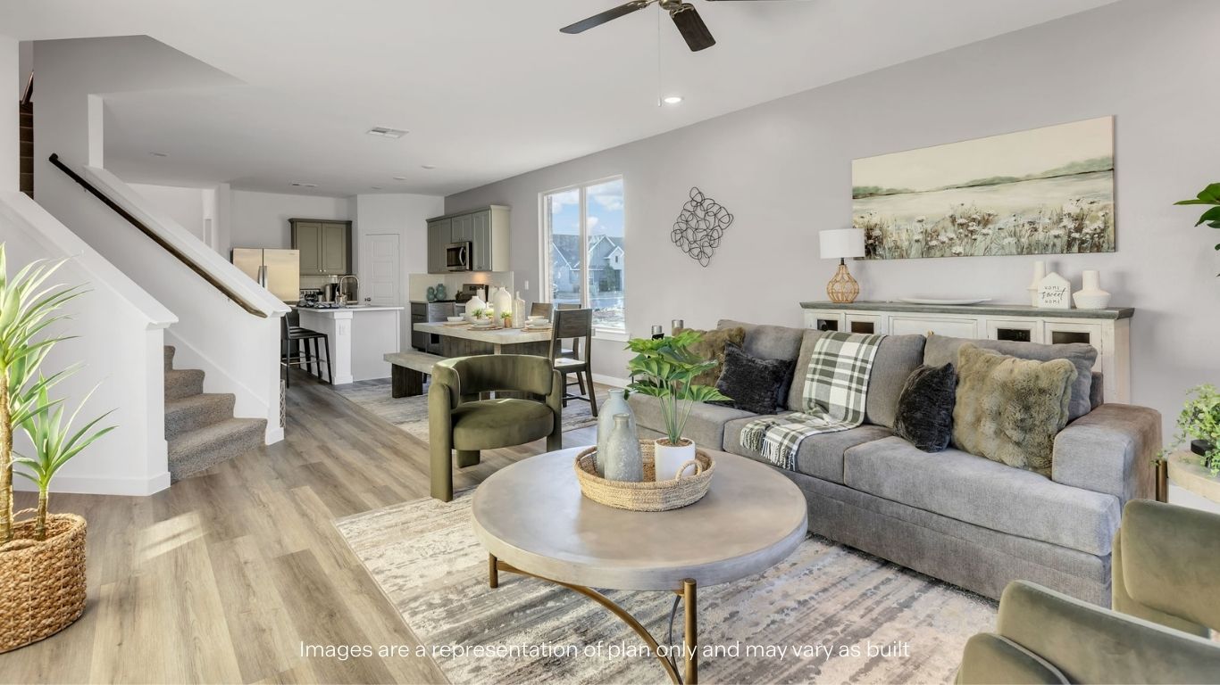 Open living and family room area with ample natural light