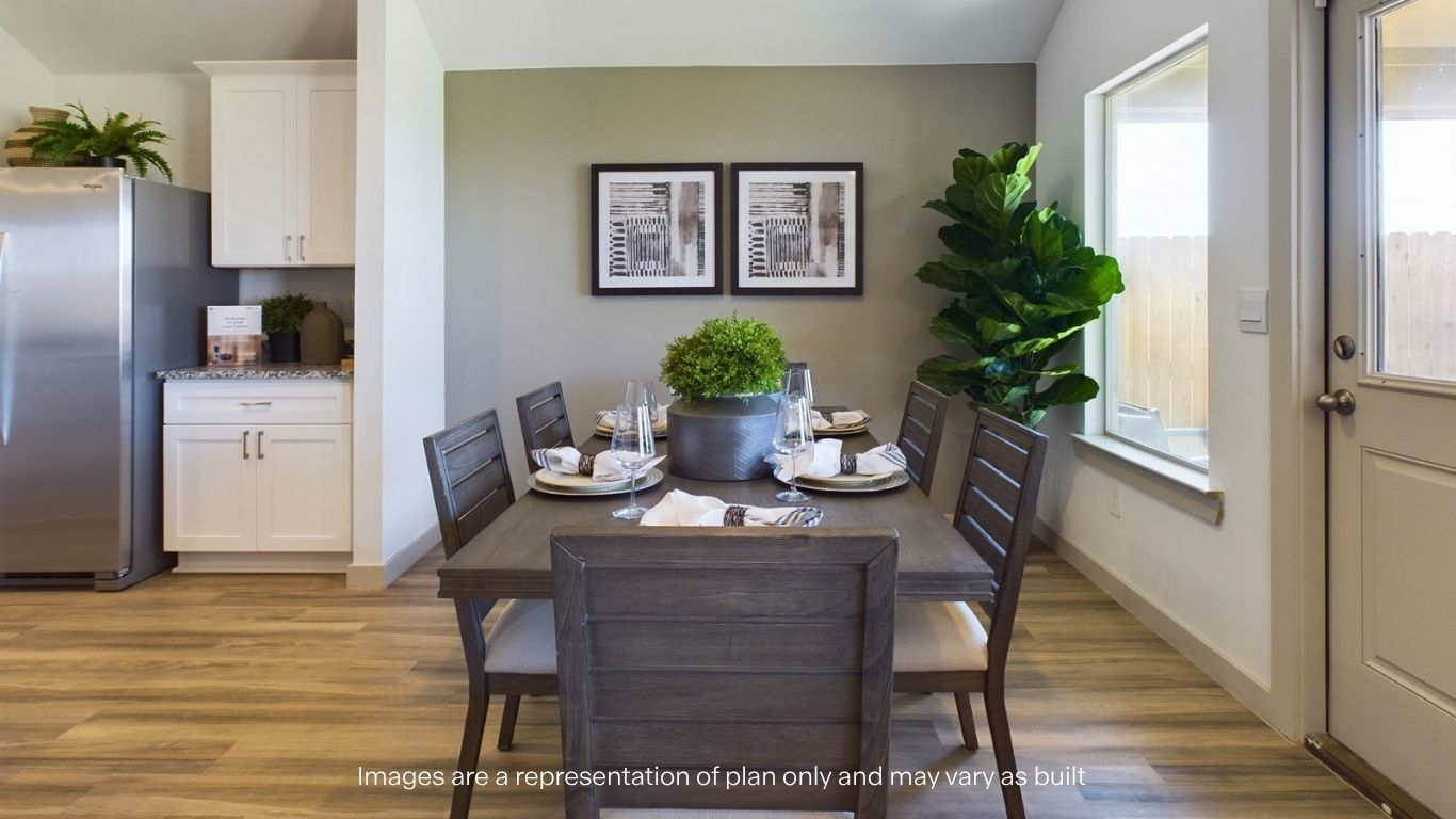 Open dining room space adjacent to kitchen