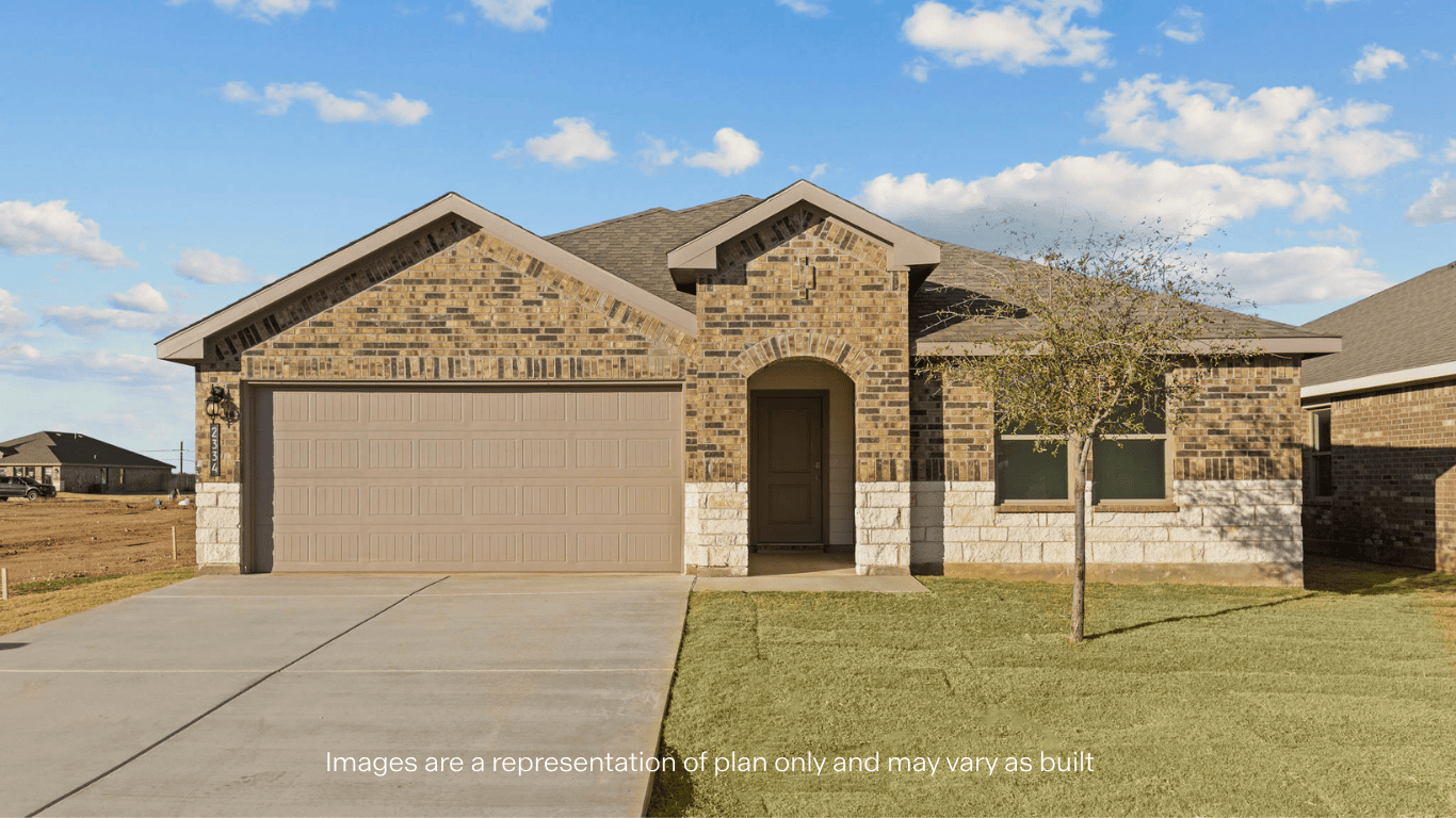 Single story brick home in wolfforth texas