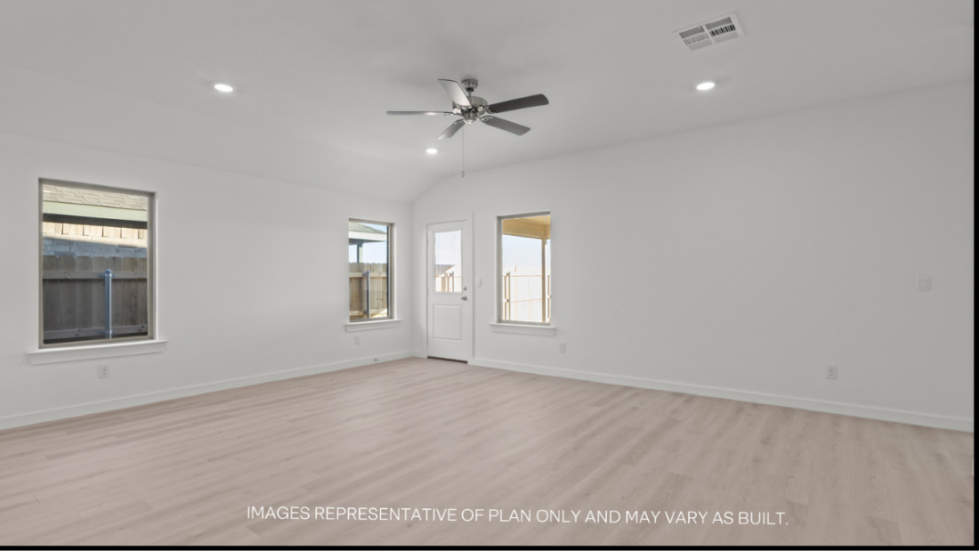 Open living and family room area with ample natural light