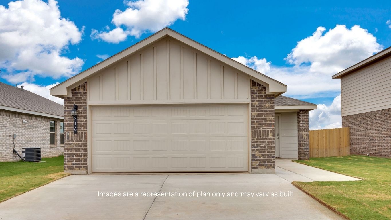 Exterior of single story modern brick style home