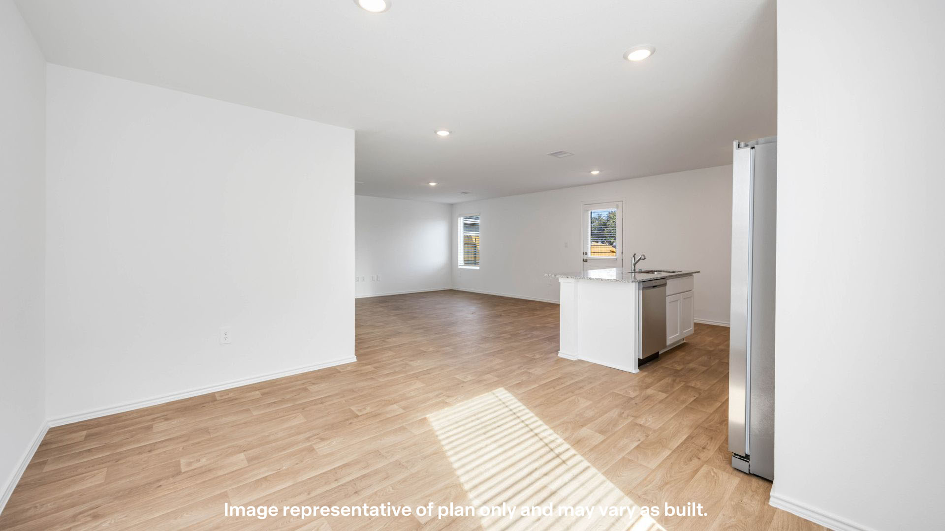 Open dining room space adjacent to kitchen