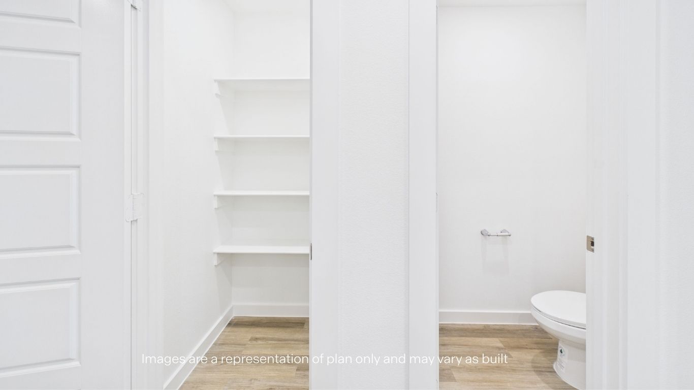 Primary bathroom with private water closet and walk-in closet