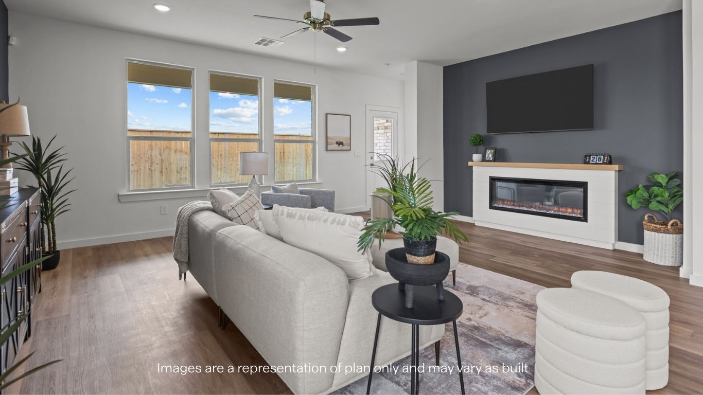 Open living and family room area with ample natural light