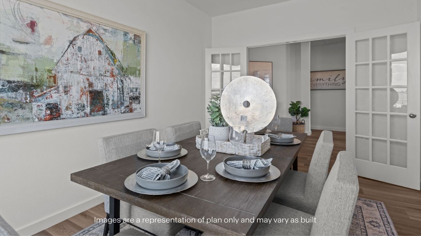 Spacious study or extra dinning room with classic French doors