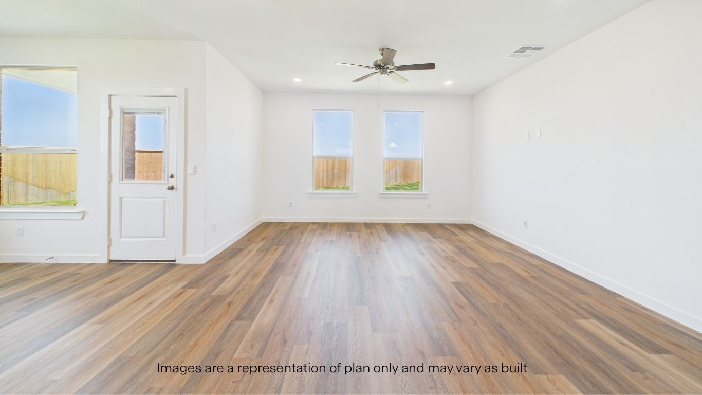 Open living and family room area with ample natural light