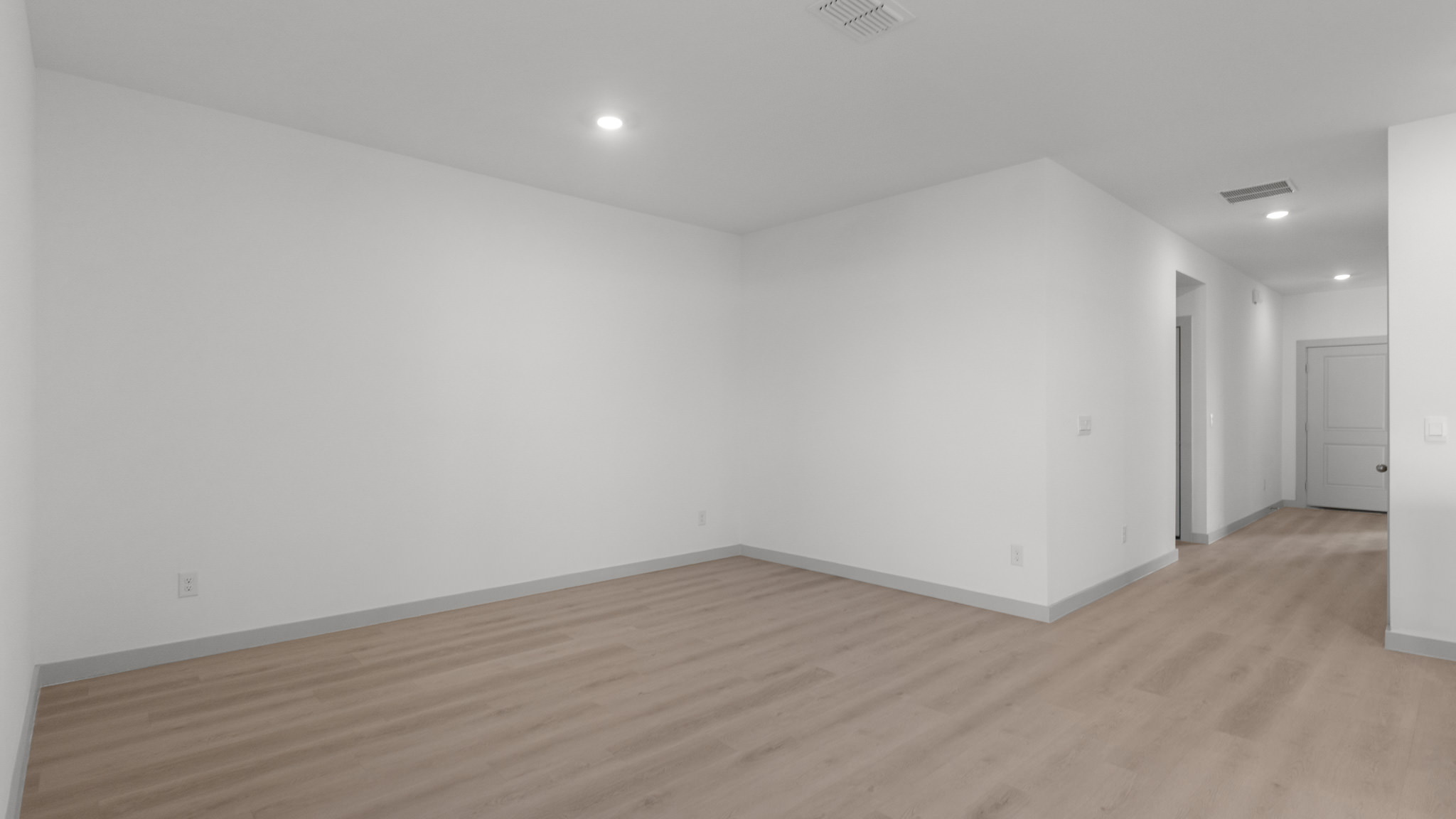 Entry way, white interior, vinyl plank flooring