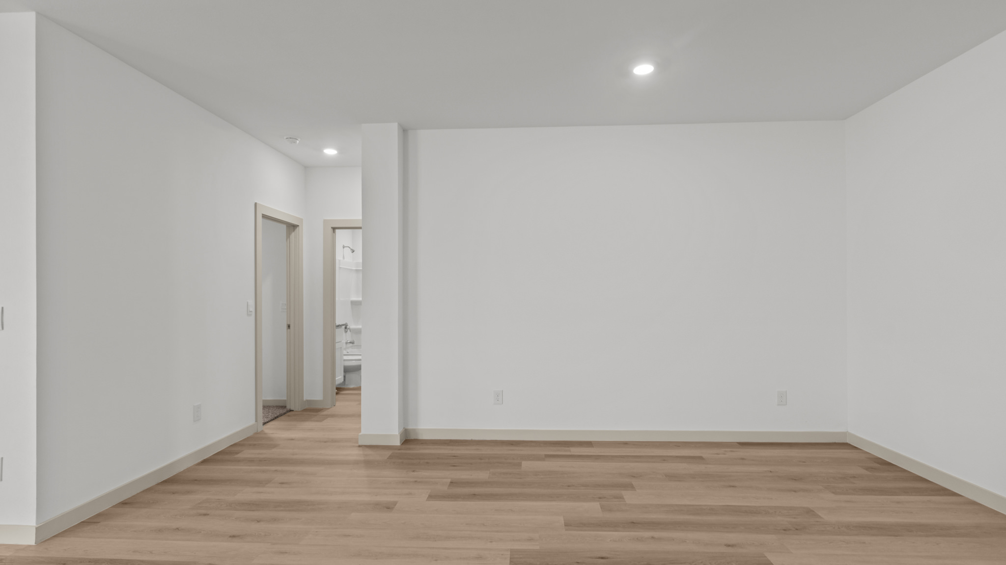 Dining area with white interior