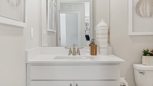 white single sink vanity