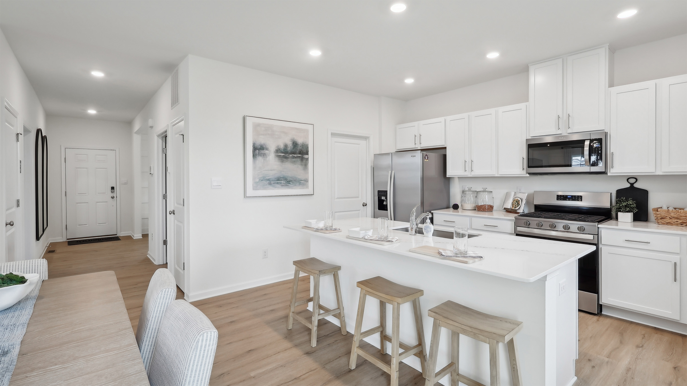 spacious kitchen with large island