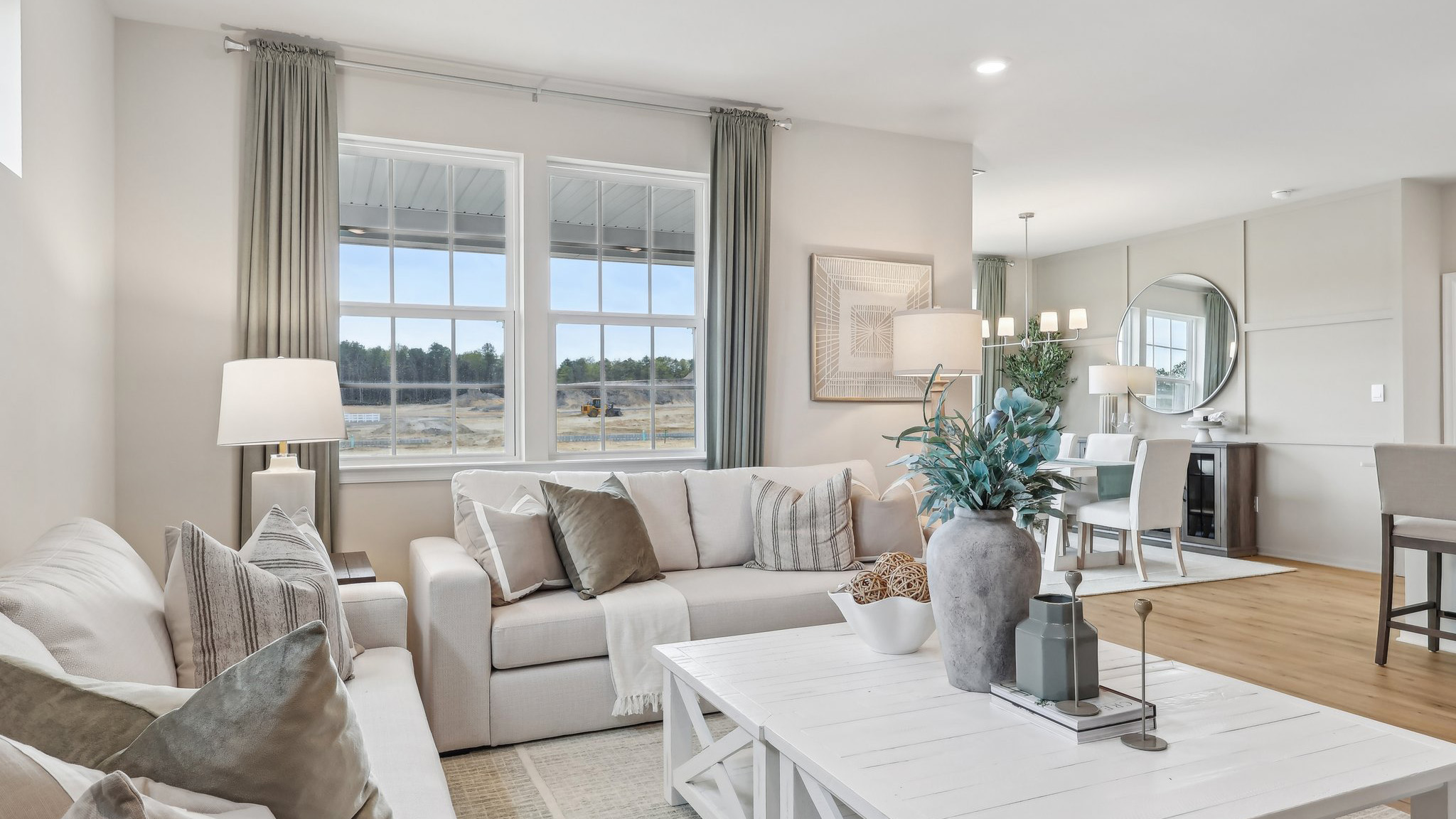 open concept living room with modern design