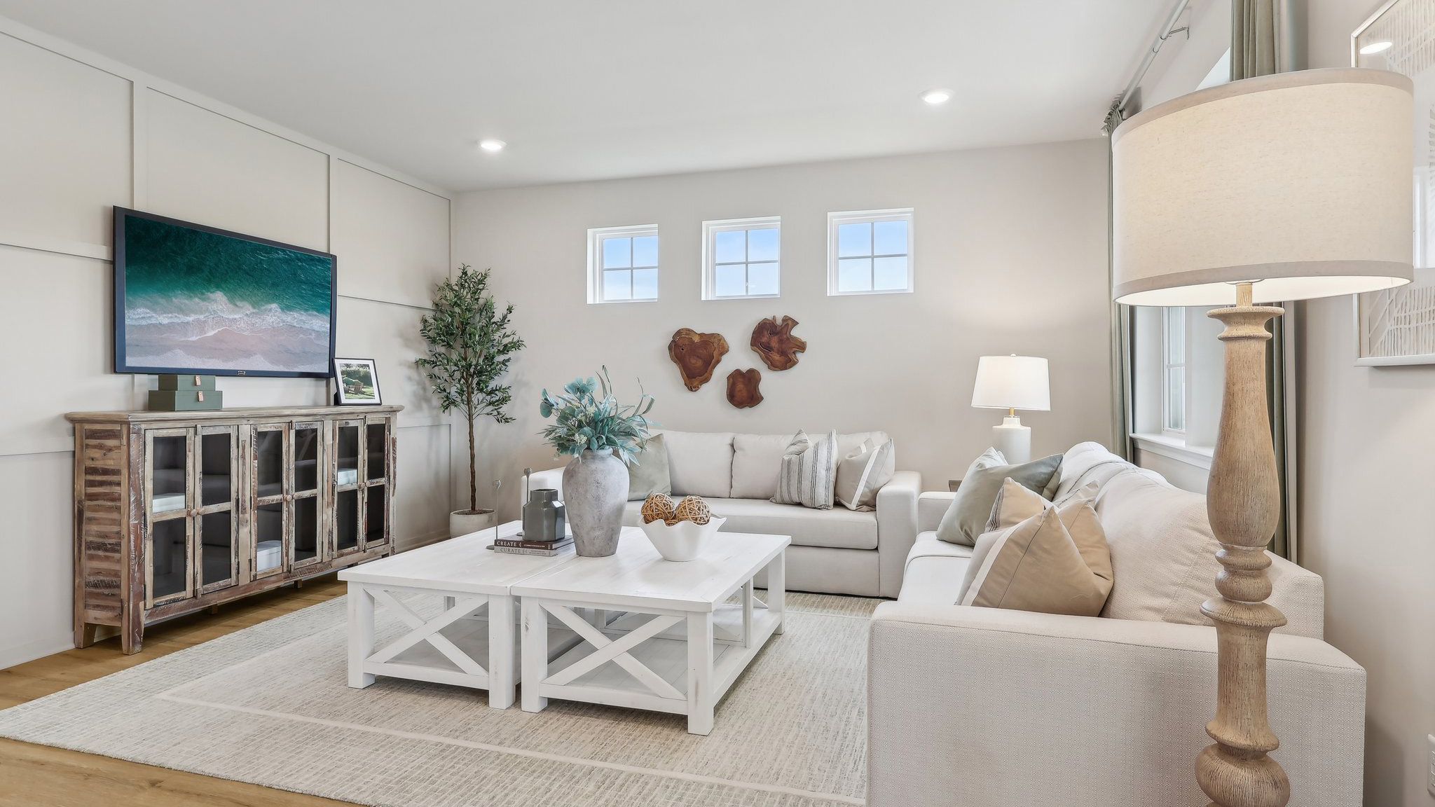 open concept living room with modern design