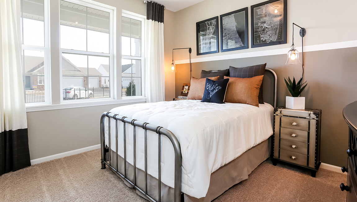 bedroom with large windows