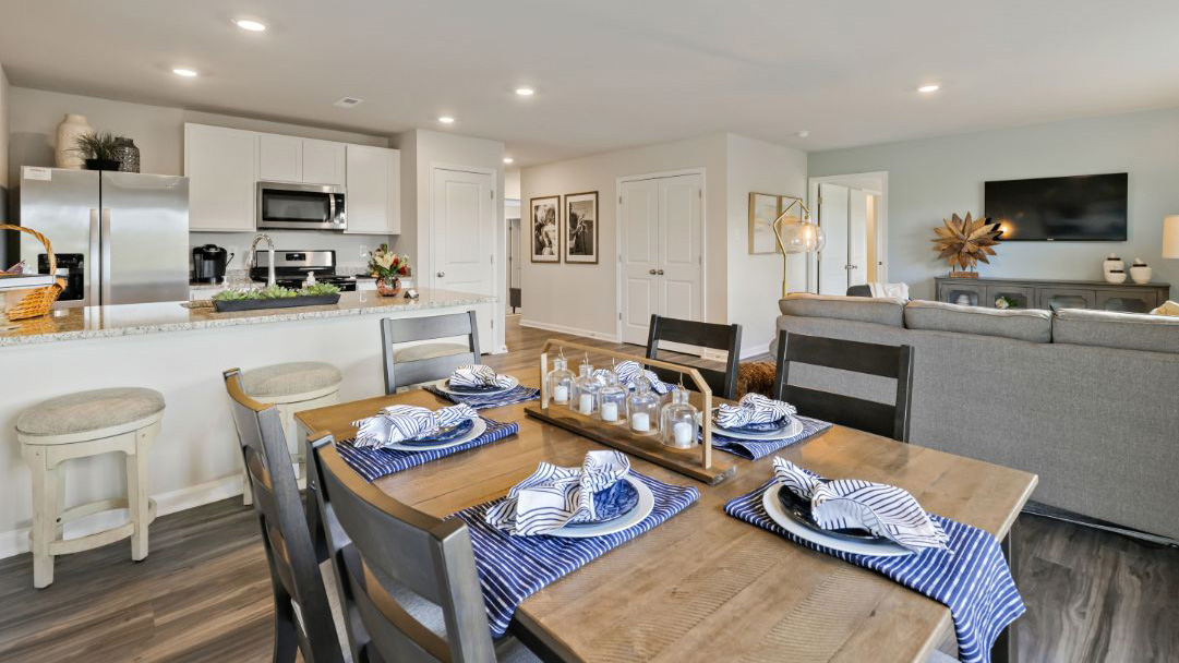 kitchen table with modern design near the sliding glass door