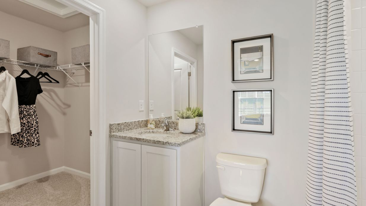 large walk in closet and full bath off the primary