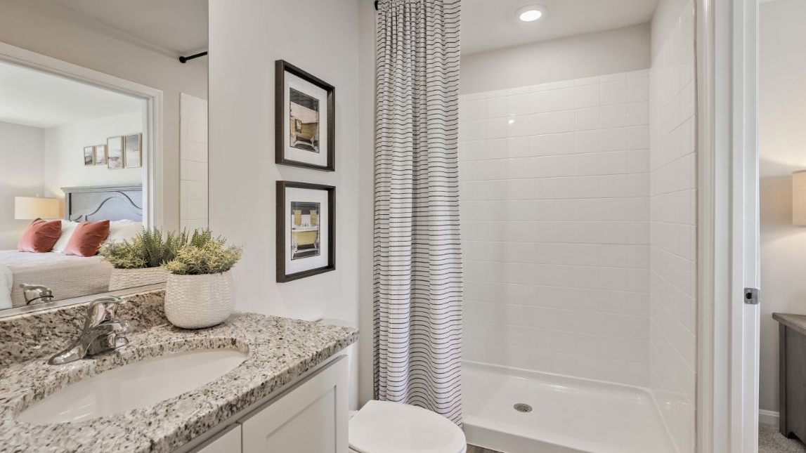 large walk in closet and full bath off the primary