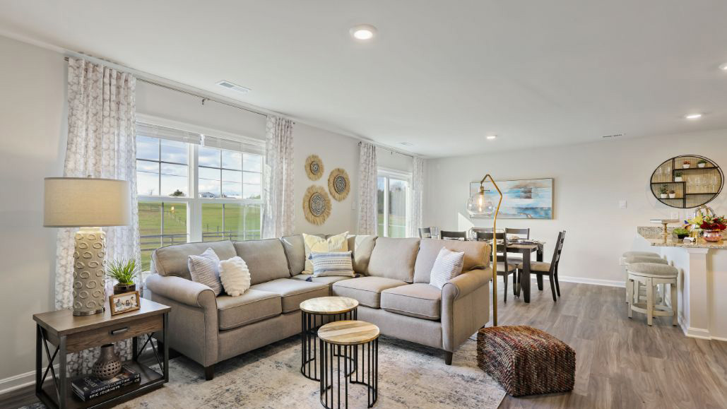 open concept living room with modern design