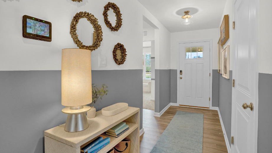 modern front entrance with coastal design