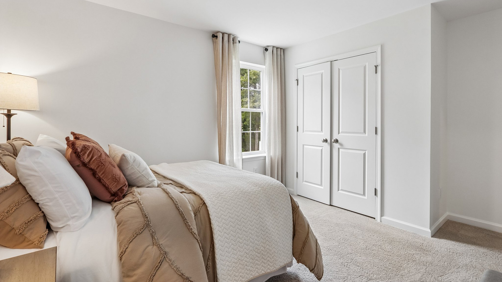 large bedroom with modern design and spacious layout