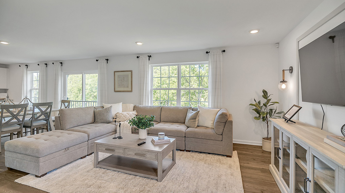 open concept living room with modern design