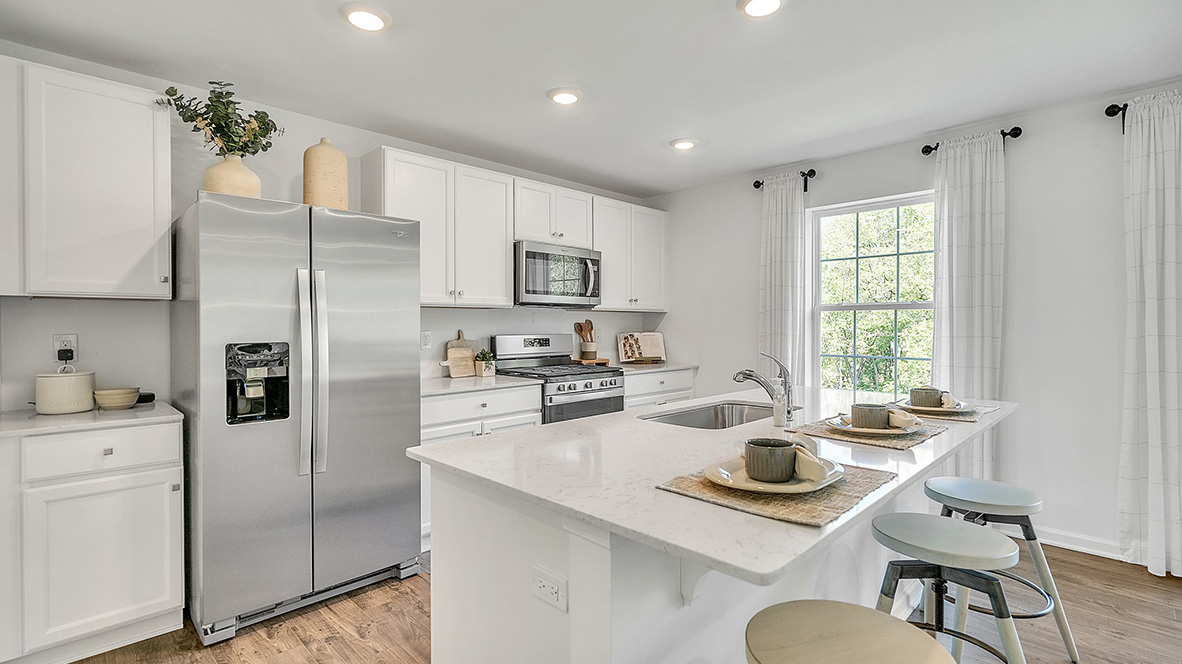 spacious kitchen island
