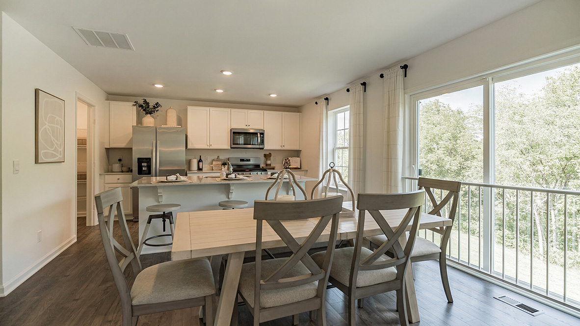 dining table and spacious kitchen