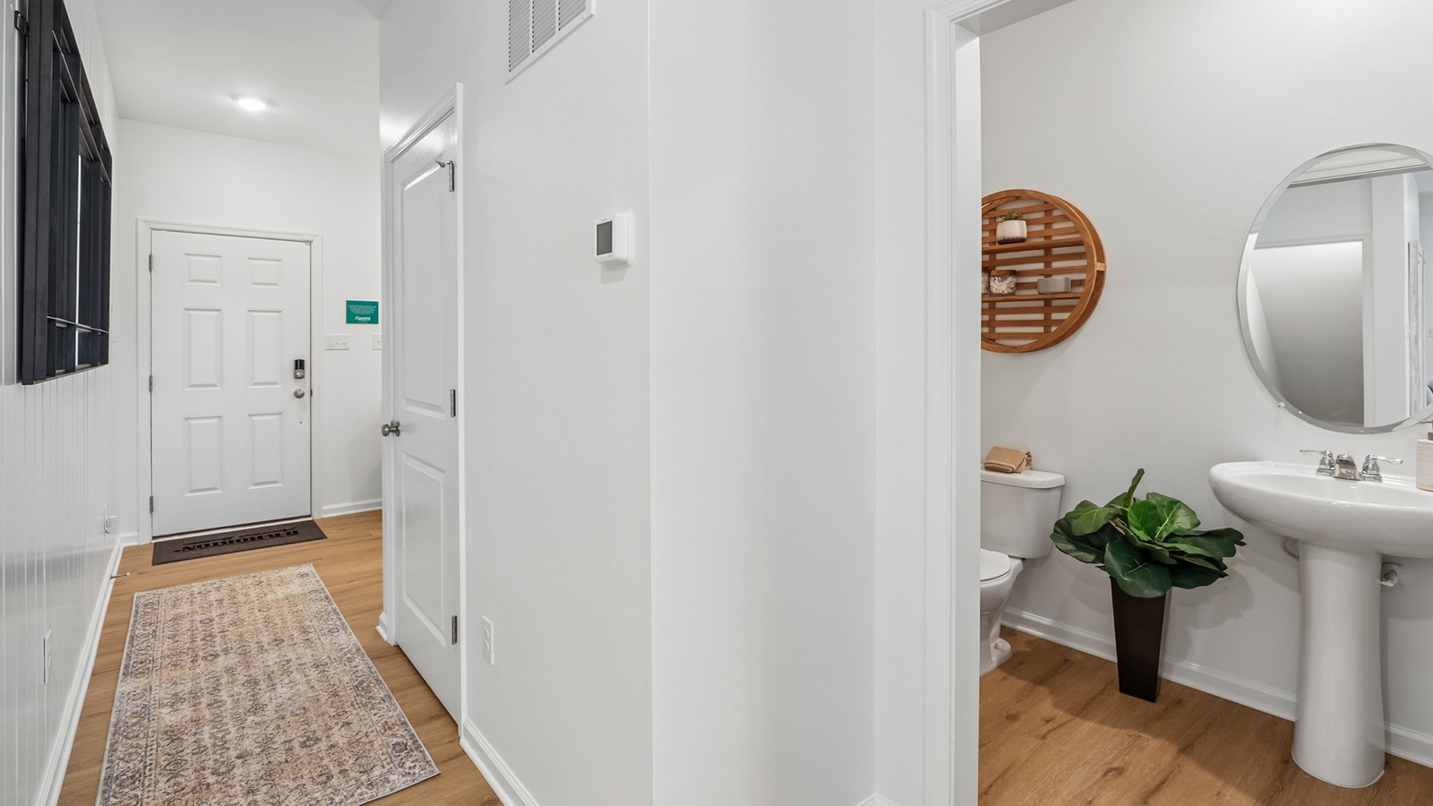 front entrance into an Eastover model with modern finishes