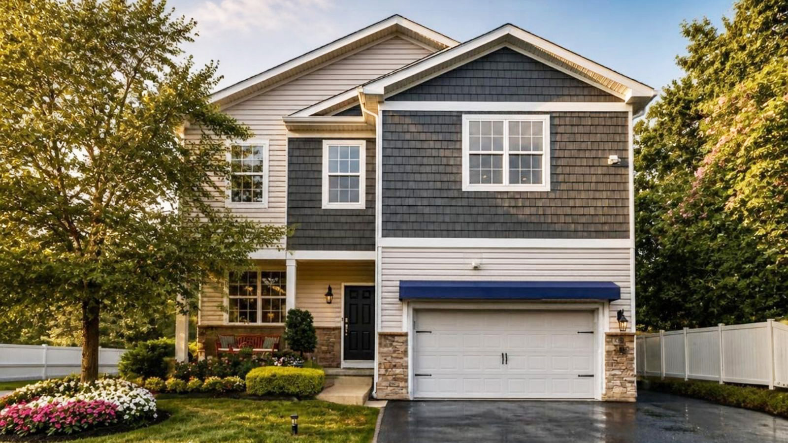 Exterior photo of an Eastover Model at Ocean Acres featuring gray siding