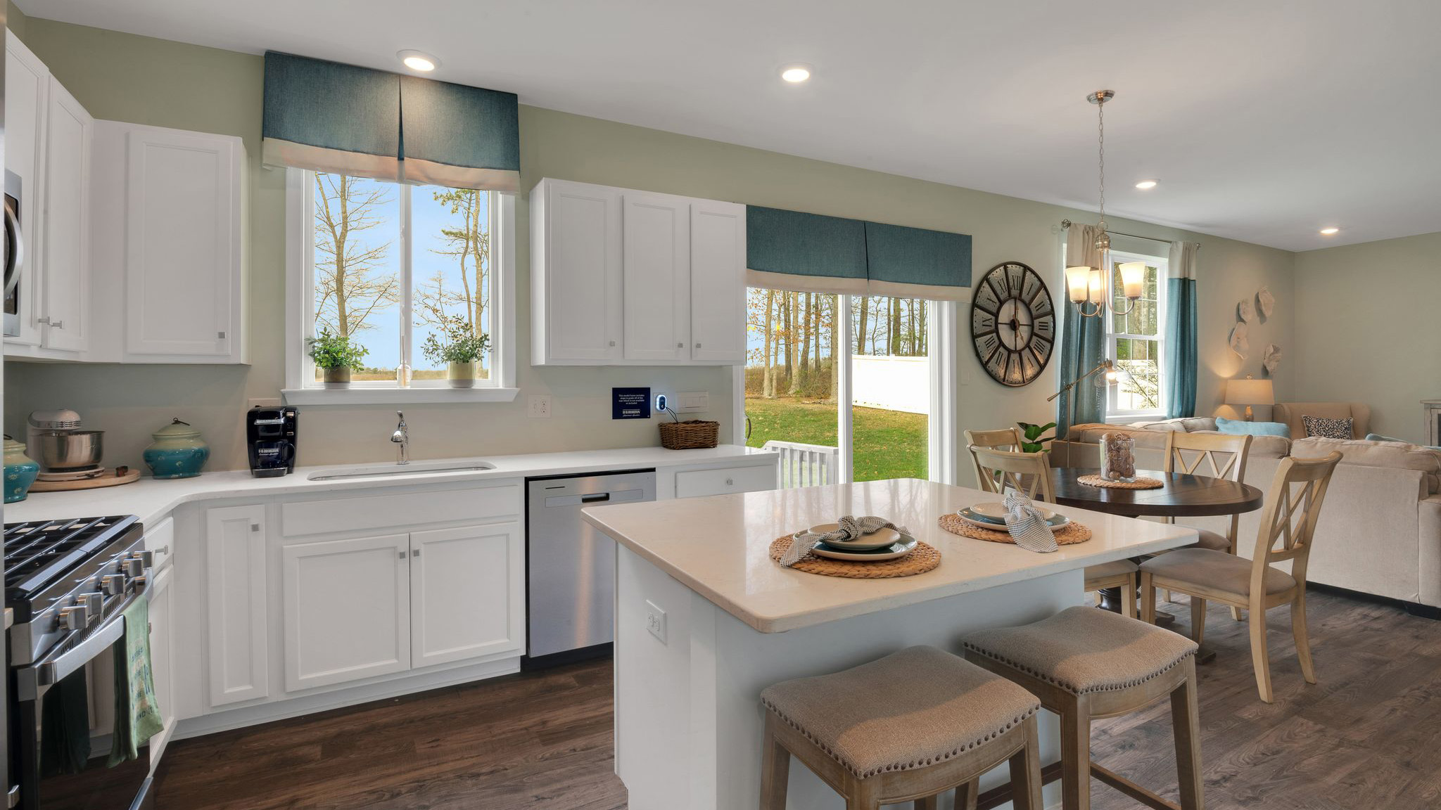 spacious kitchen with large island