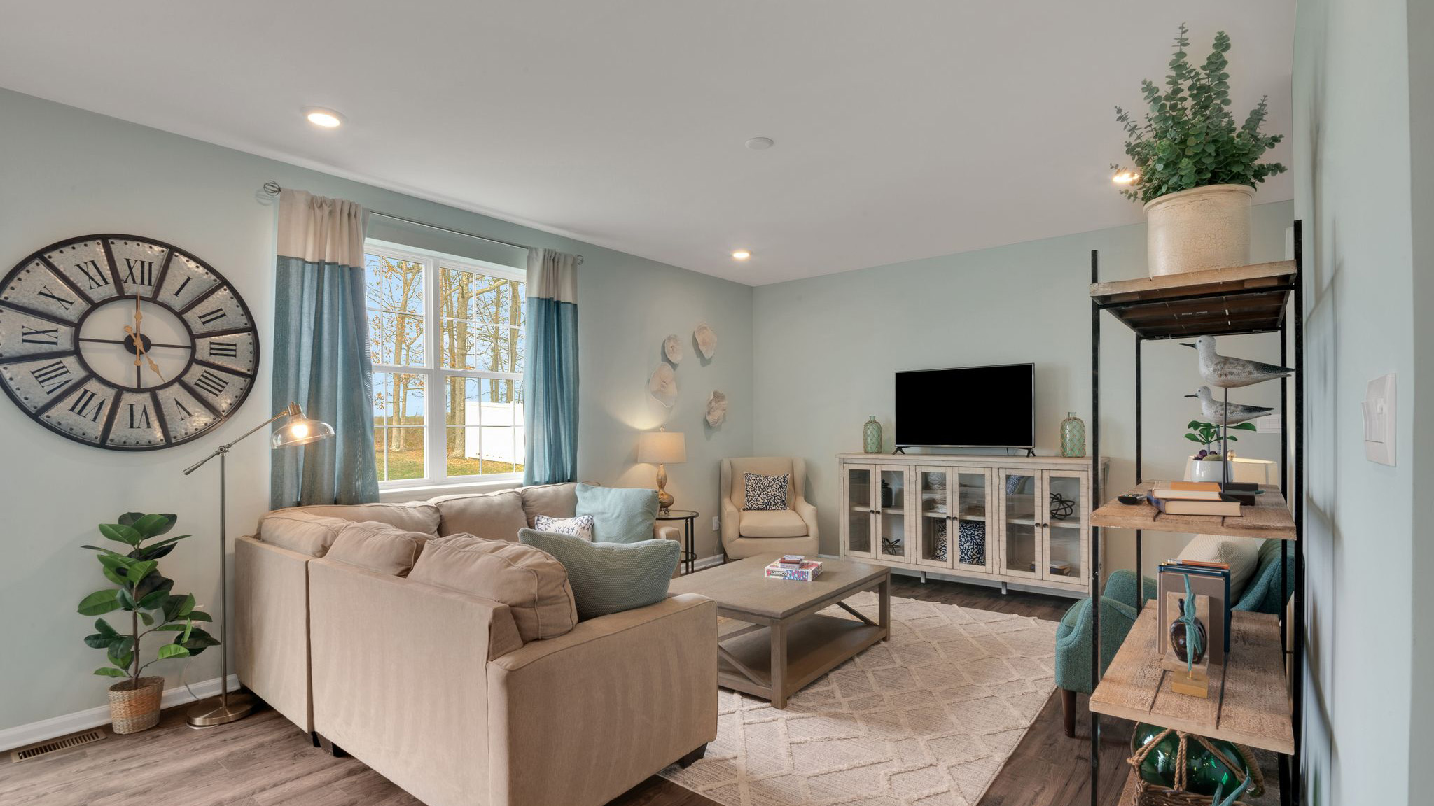 open concept living room with modern design