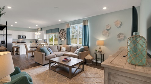 kitchen and living room
