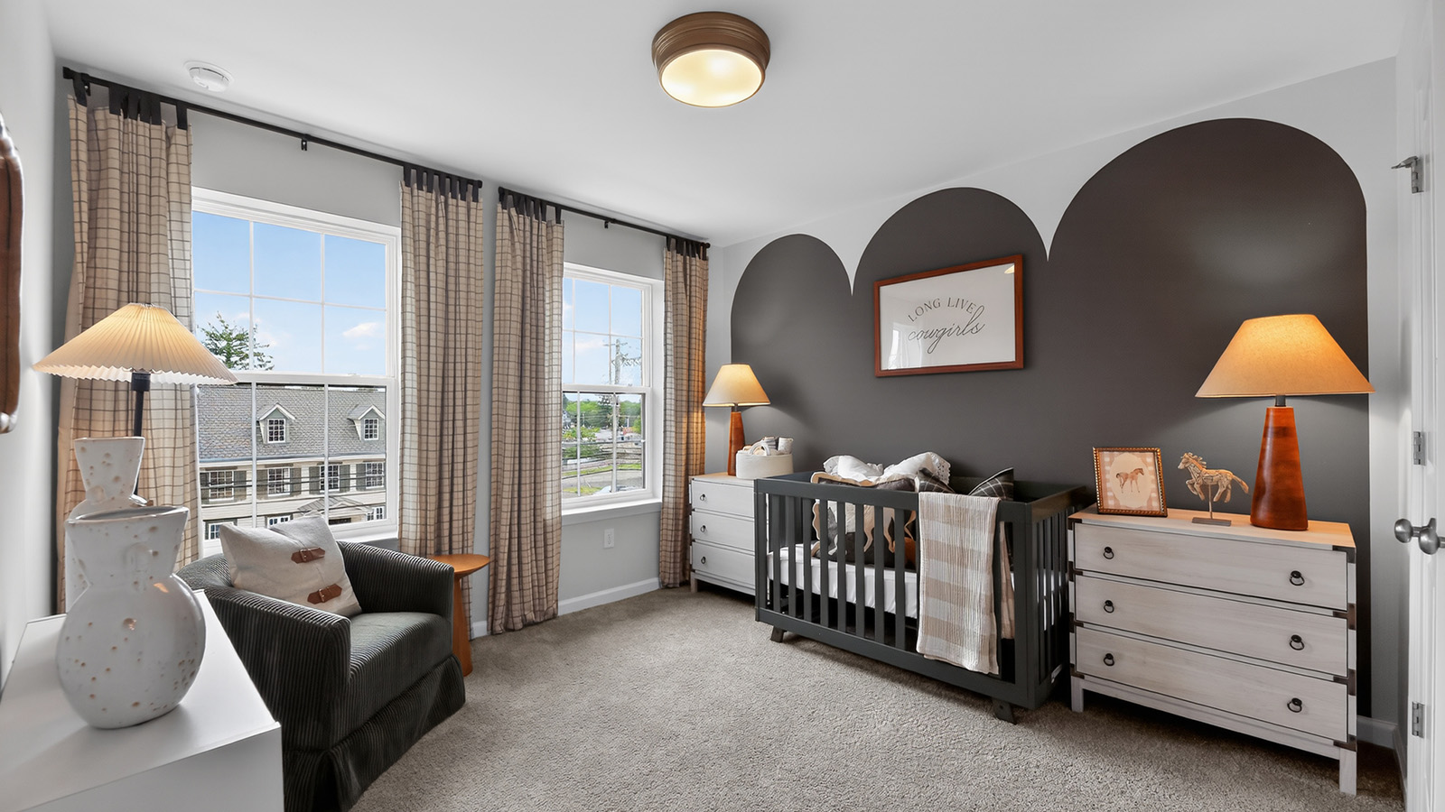 spacious nursery with playful design
