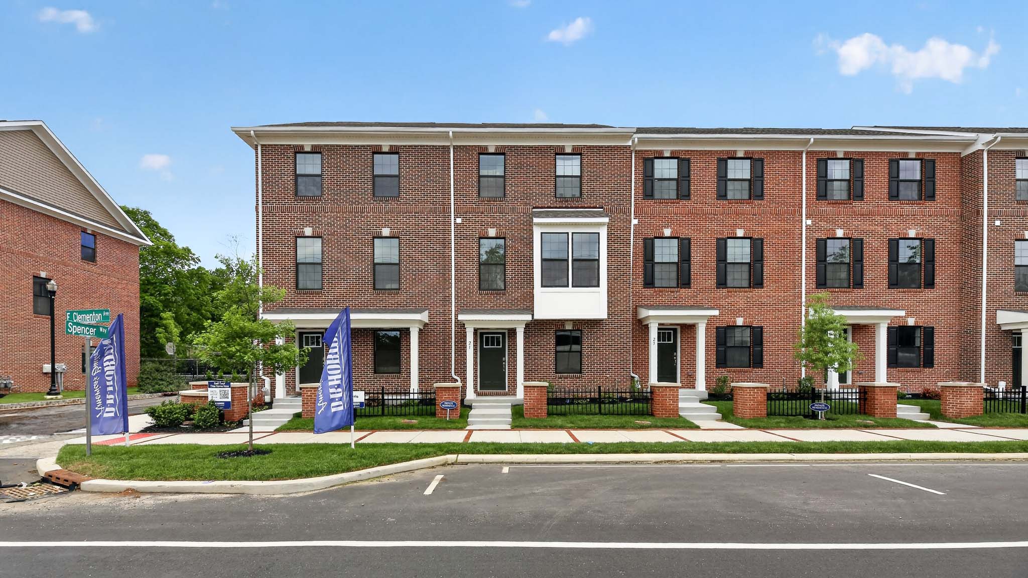 brick exterior townhome community at Lakeside Village