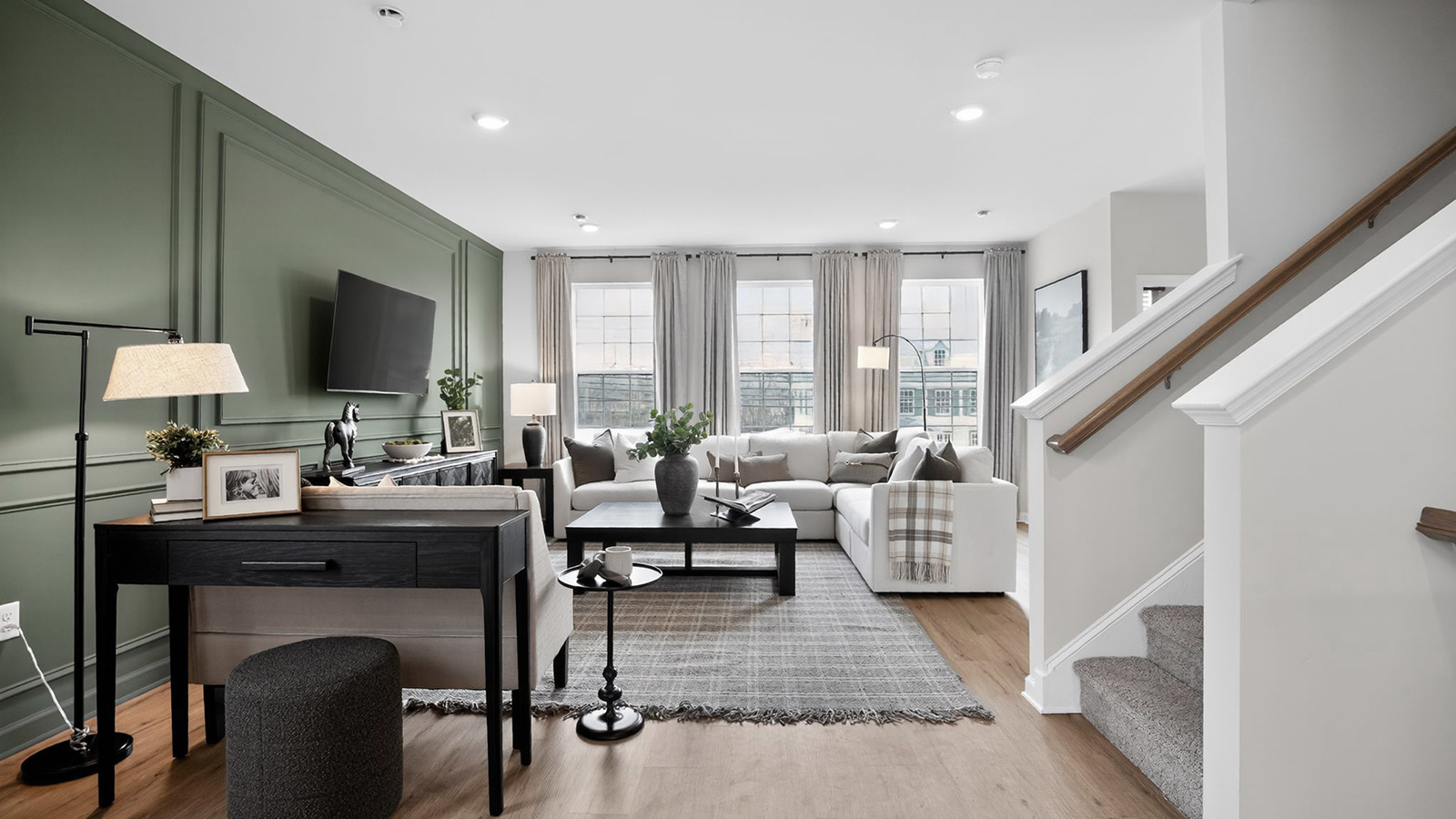second floor entrance showing the open concept living room