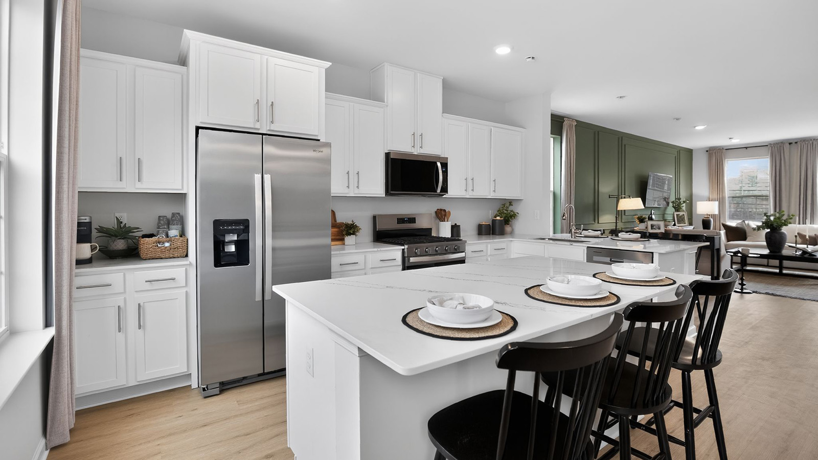 large quartz kitchen island